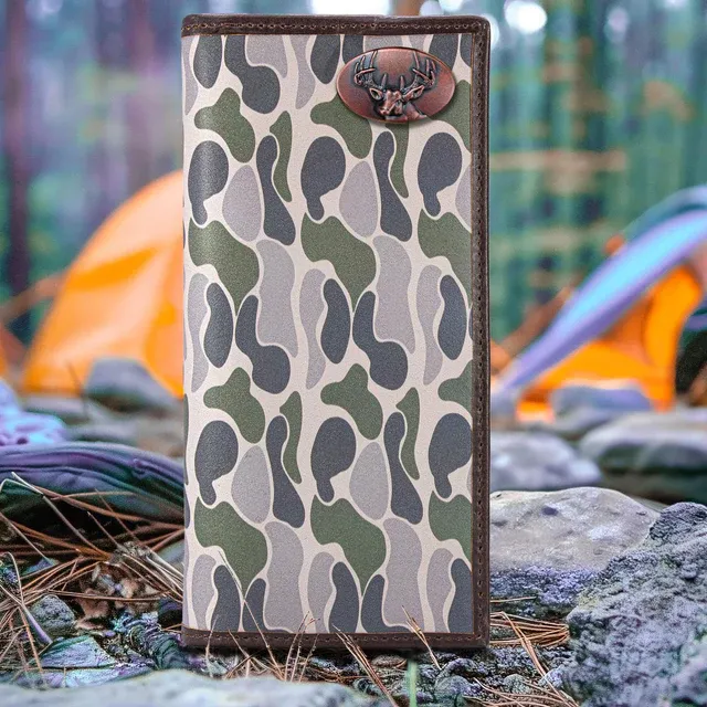 Old School Green Camo Long Wallet-Buck