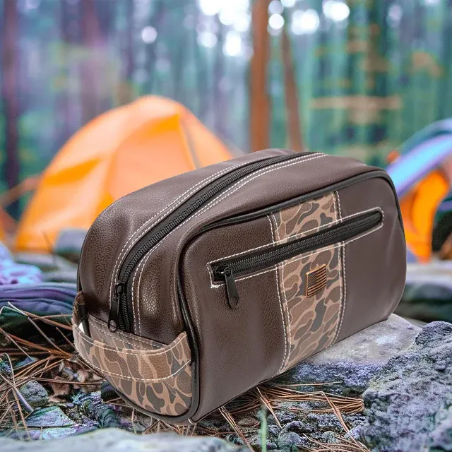 Old School Camo Toiletry Bag-USA