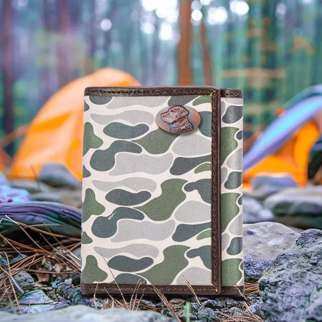 Old School Green Camo Trifold-Buck