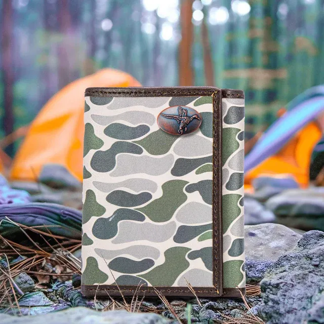 Old School Green Camo Trifold-Duck