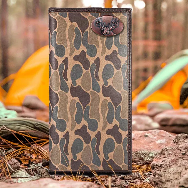 Old School Brown Camo Long Wallet-Buck