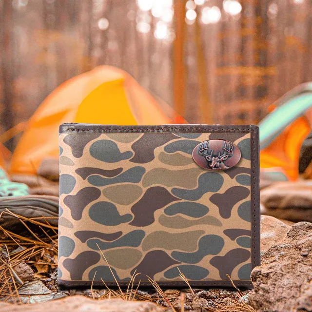 Old School Brown Camo Bifold Wallet-Buck