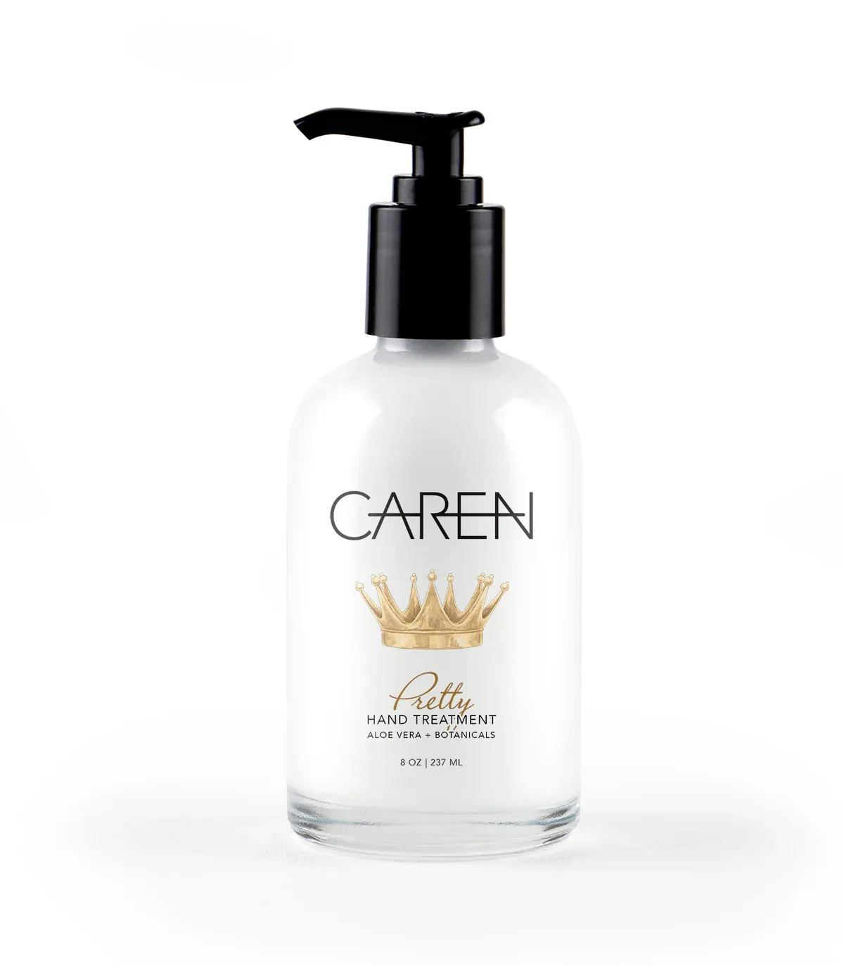 Pretty 8oz Hand Treatment Glass Pump Bottle