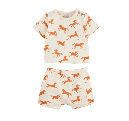 Horse Print Baby Short Set