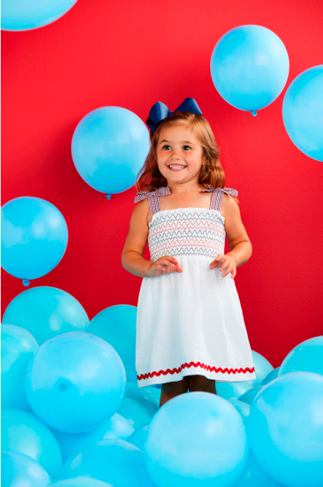 White Smocked Gauze Dress