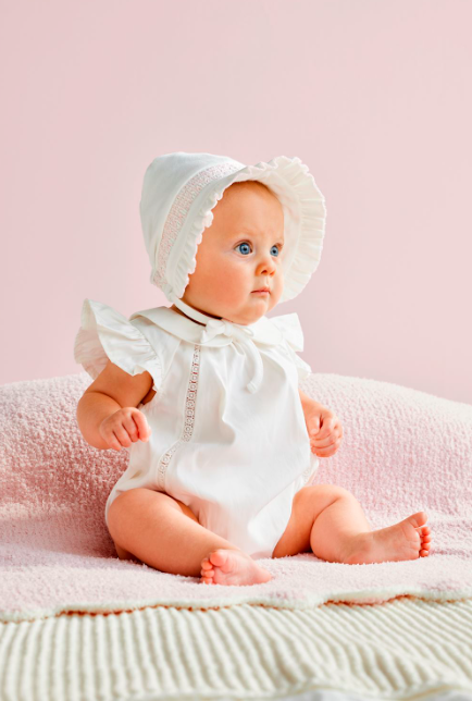 Ivory Smocked Bonnet