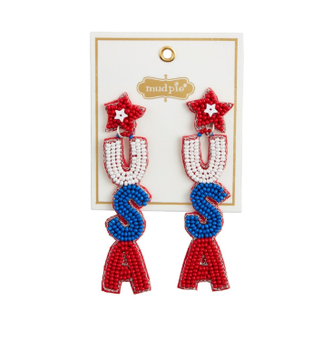 4th of July Earrings-USA