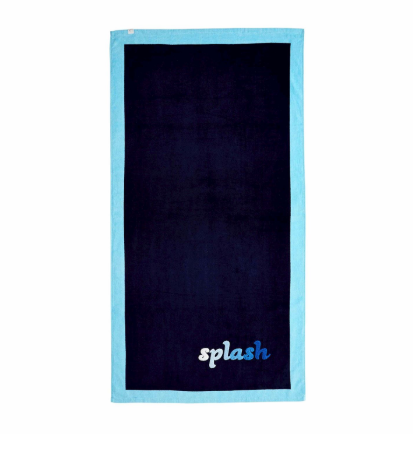 Boucle Beach Towel-Navy