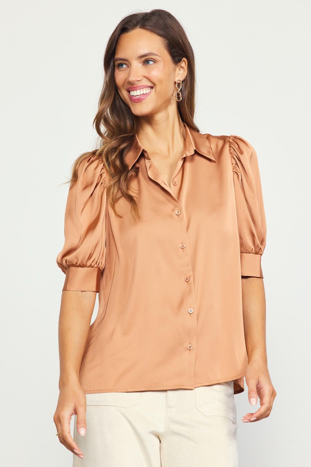 CH Perfectly Plus Satin Classic Top-Hazelnut