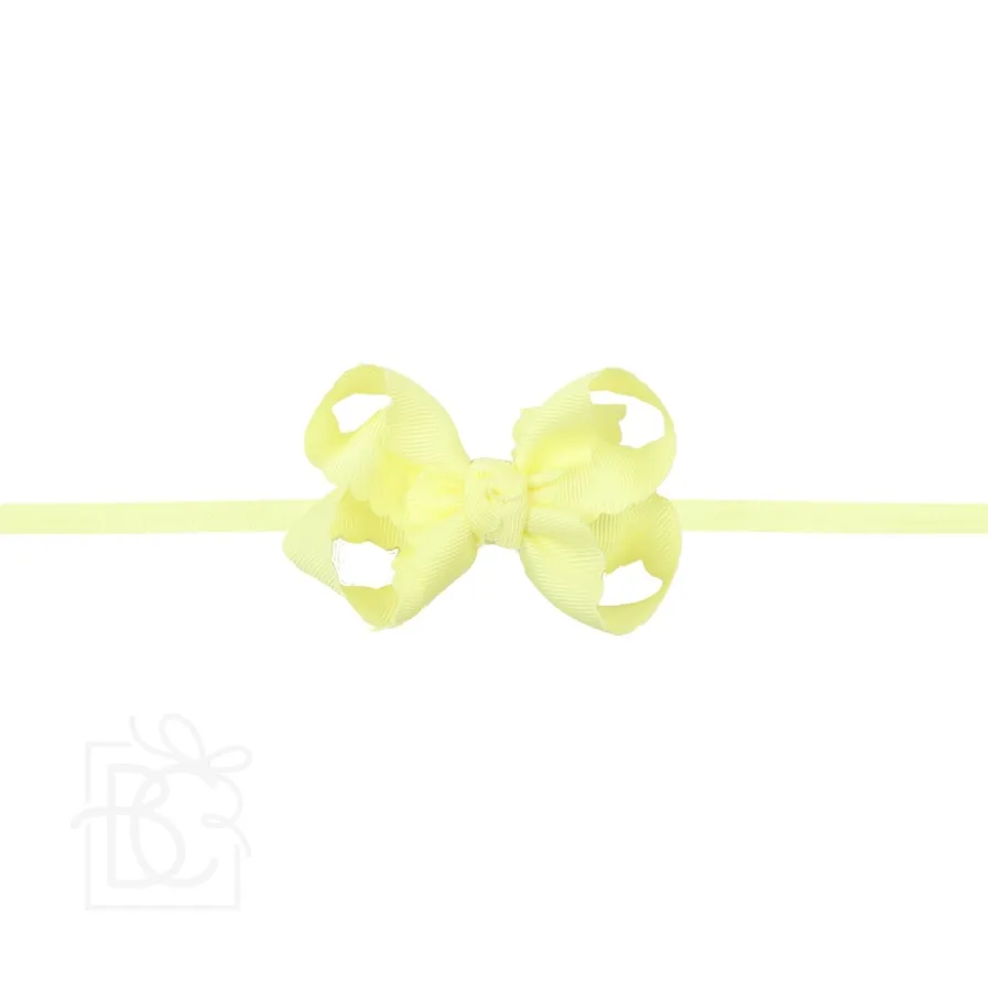 Scalloped Bow Headband-Lt Yellow