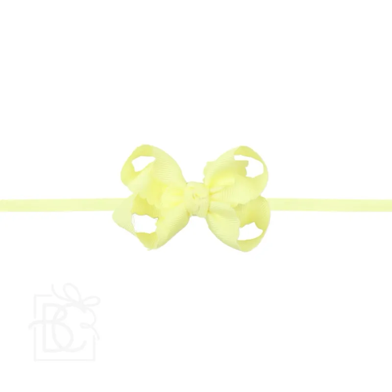 Scalloped Bow Headband-Lt Yellow