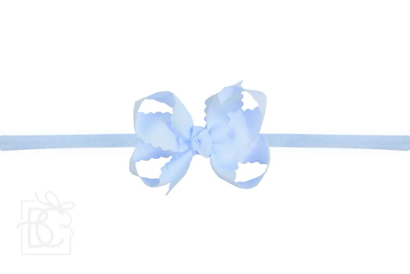 Scalloped Bow Headband-Millennium Blue