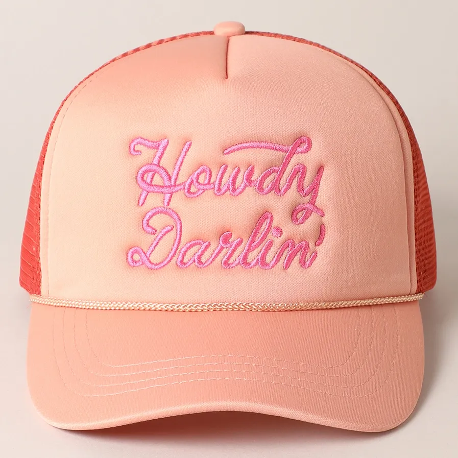 Howdy Darlin Trucker Hat-Dusty Rose