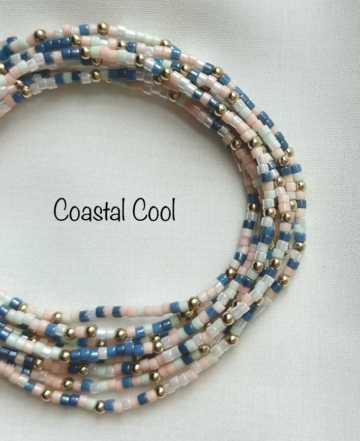 Beaded Stretch Bracelets-Coastal Cool