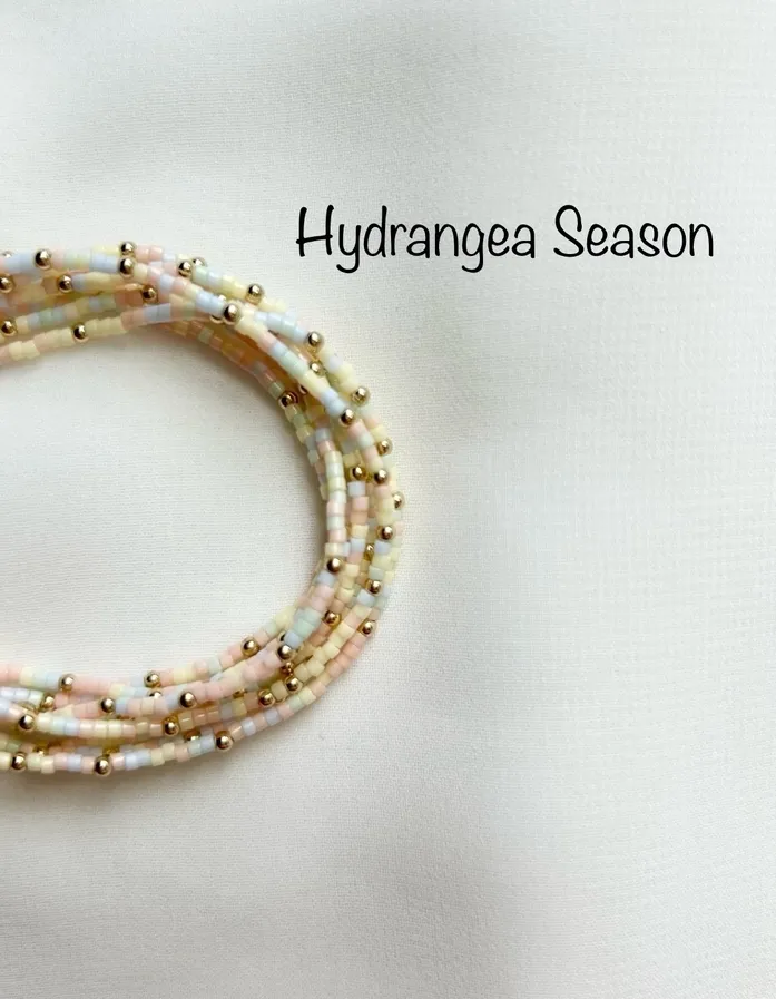Beaded Stretch Bracelets-Hydrangea Season