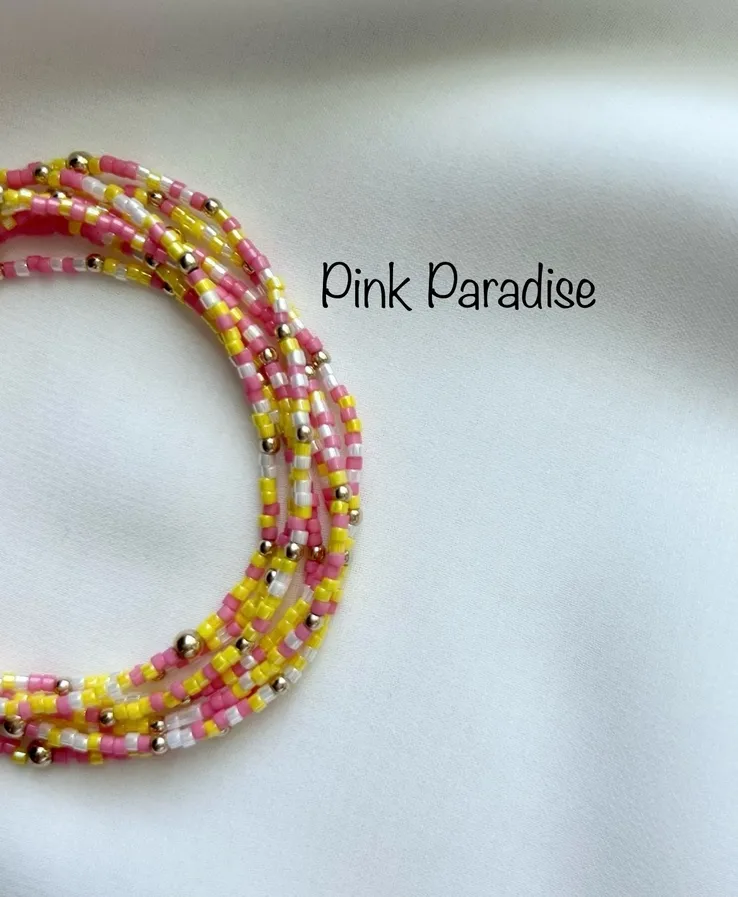 Beaded Stretch Bracelets-Pink Paradise