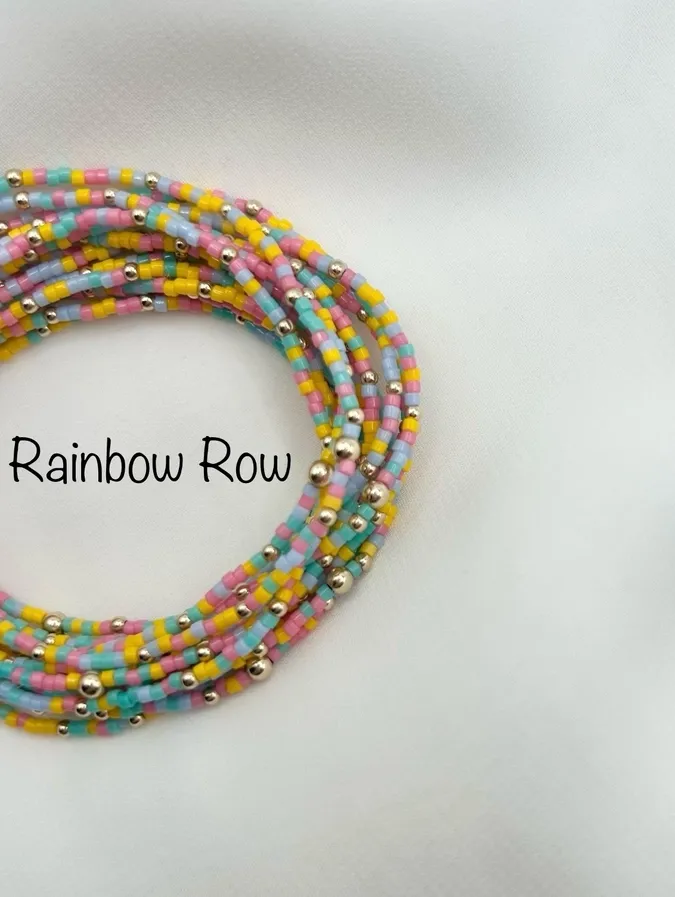 Beaded Stretch Bracelets-Rainbow Row