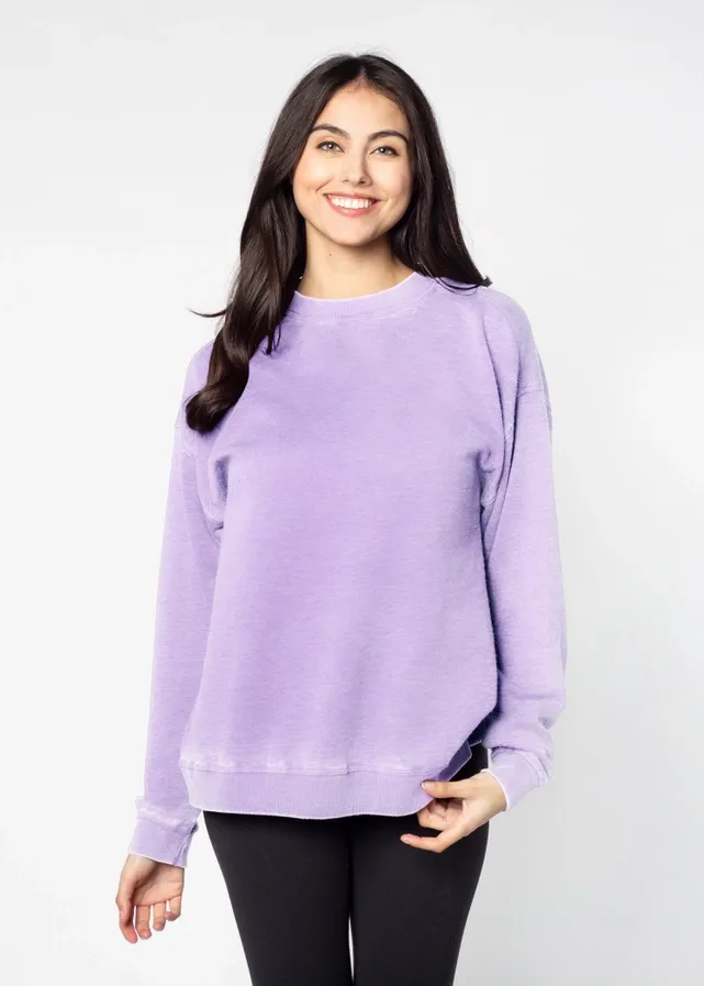 Burnout Crewneck Pullover-Lilac