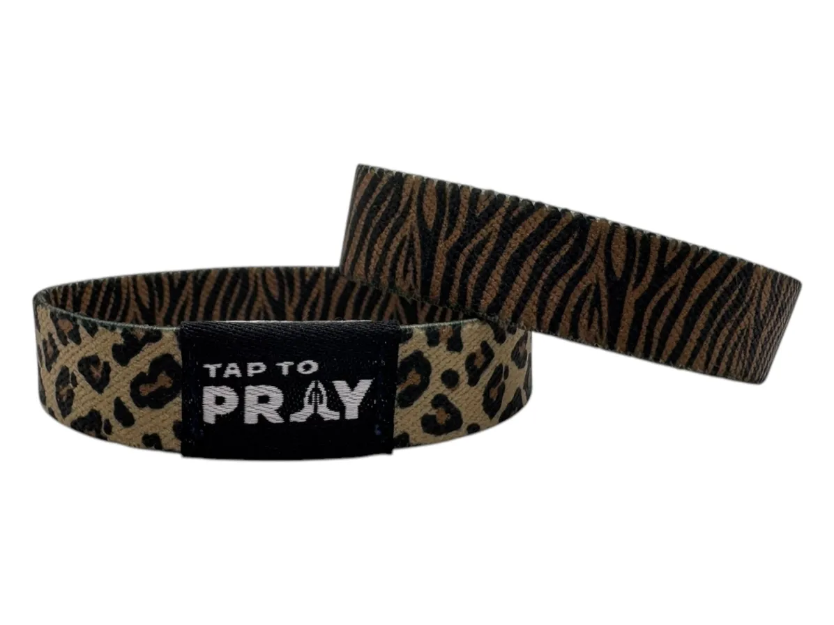 VG Tap to Pray Wristbands-Safari Leopard
