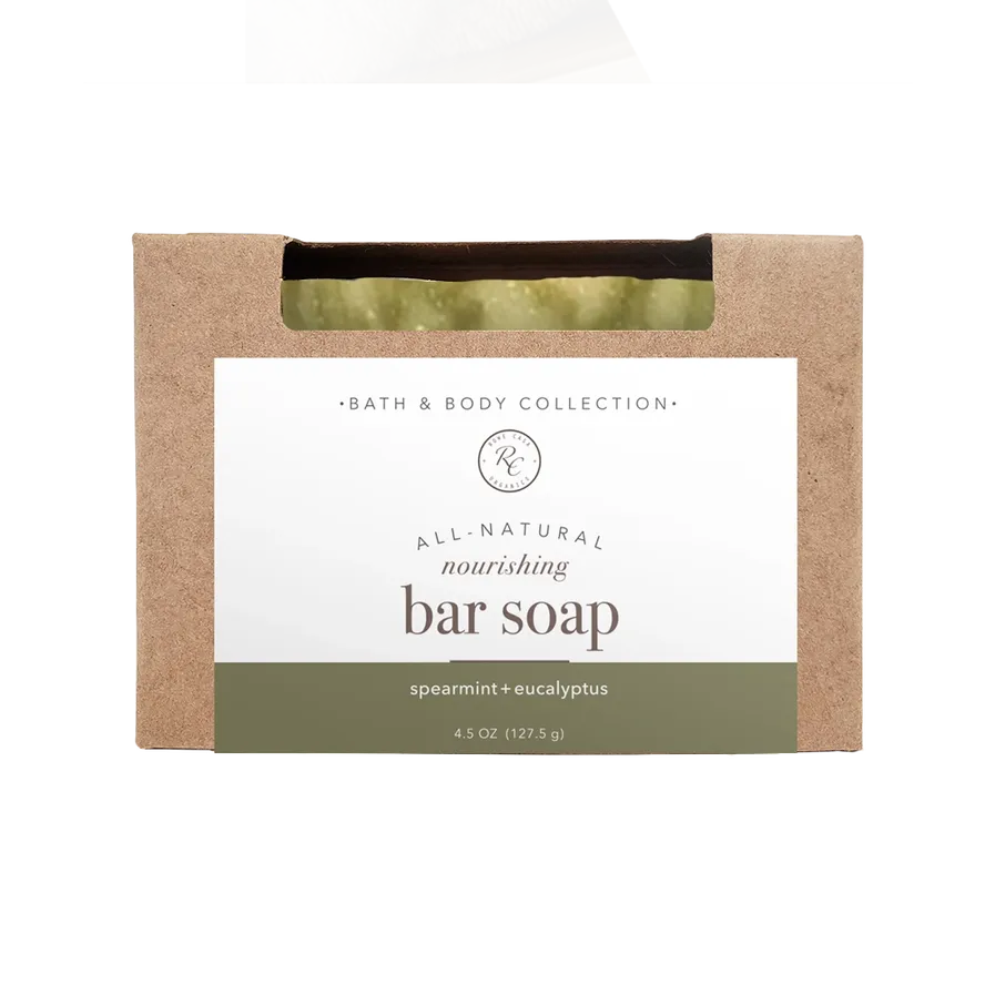 Hand-Crafted Goat&#39;s Milk Bar Soap-Spearmint +Eucalyptus