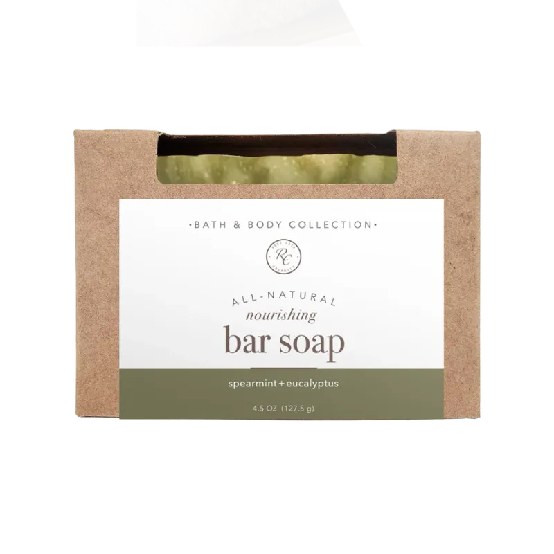 Hand-Crafted Goat&#39;s Milk Bar Soap-Spearmint +Eucalyptus