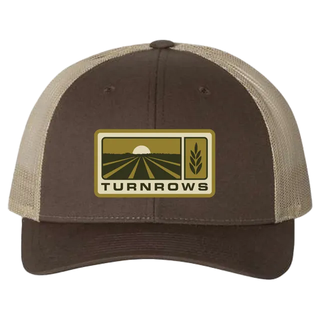 Gold Rows Patch Cap-Brown
