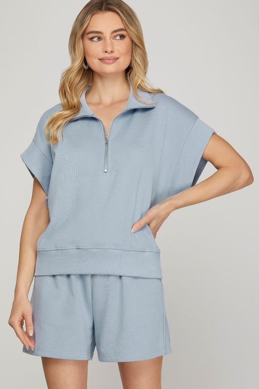 The Alya Terry Shorts-Lt. Blue
