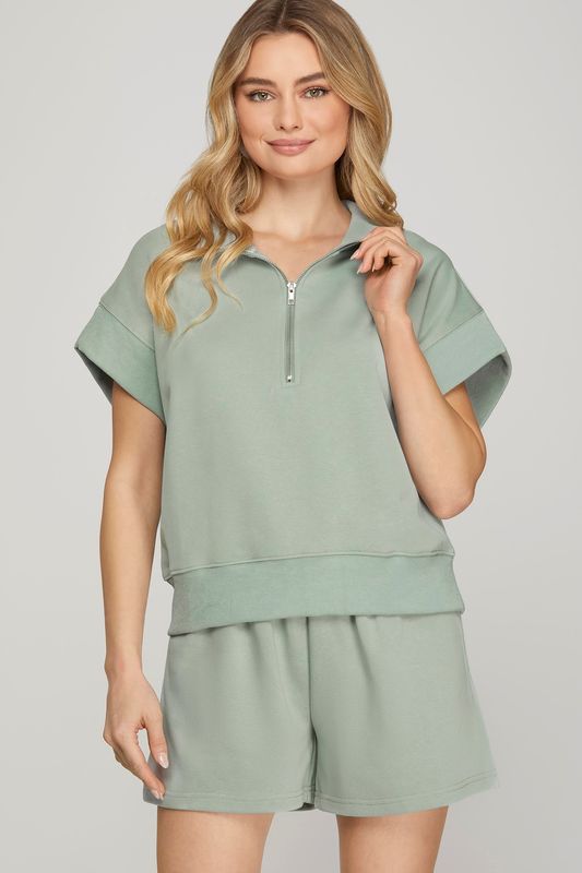 The Alya Sweat Shirt-Mint Blush