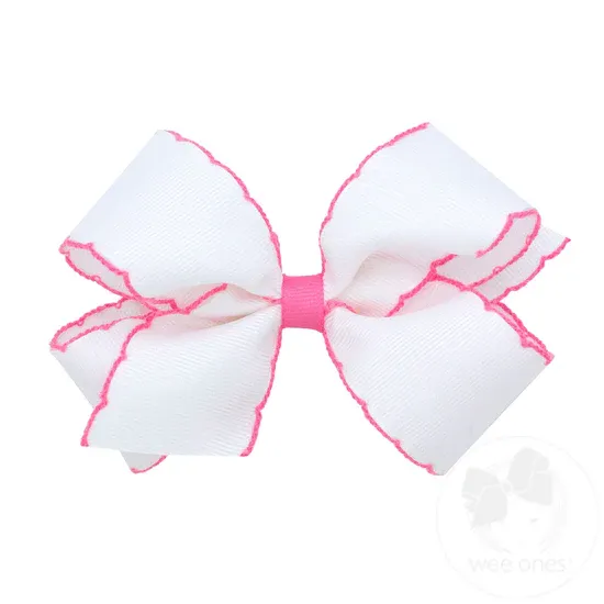 CH White/Hot Pink Stitch Bow