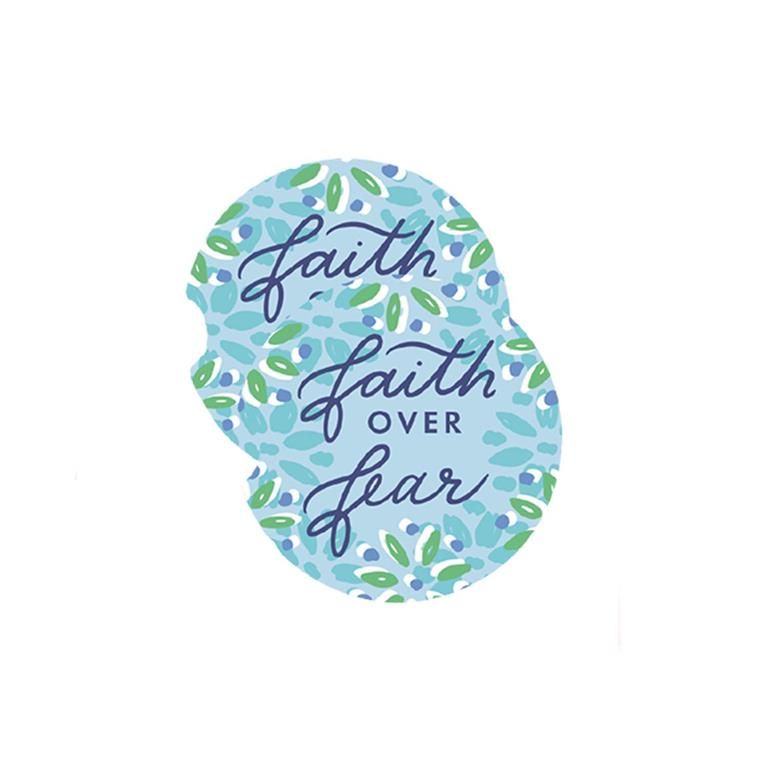 Faith Over Fear Car Coaster