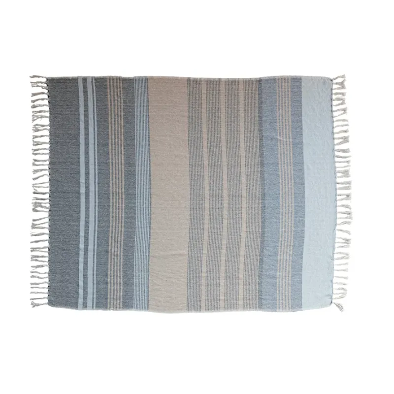 DF9328 Stripes &amp; Fringe Throw