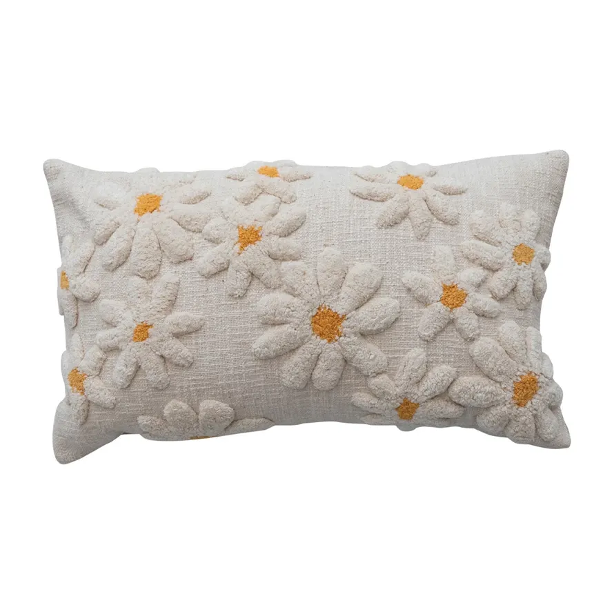 DG0554 Tufted Flowers Lumbar Pillow