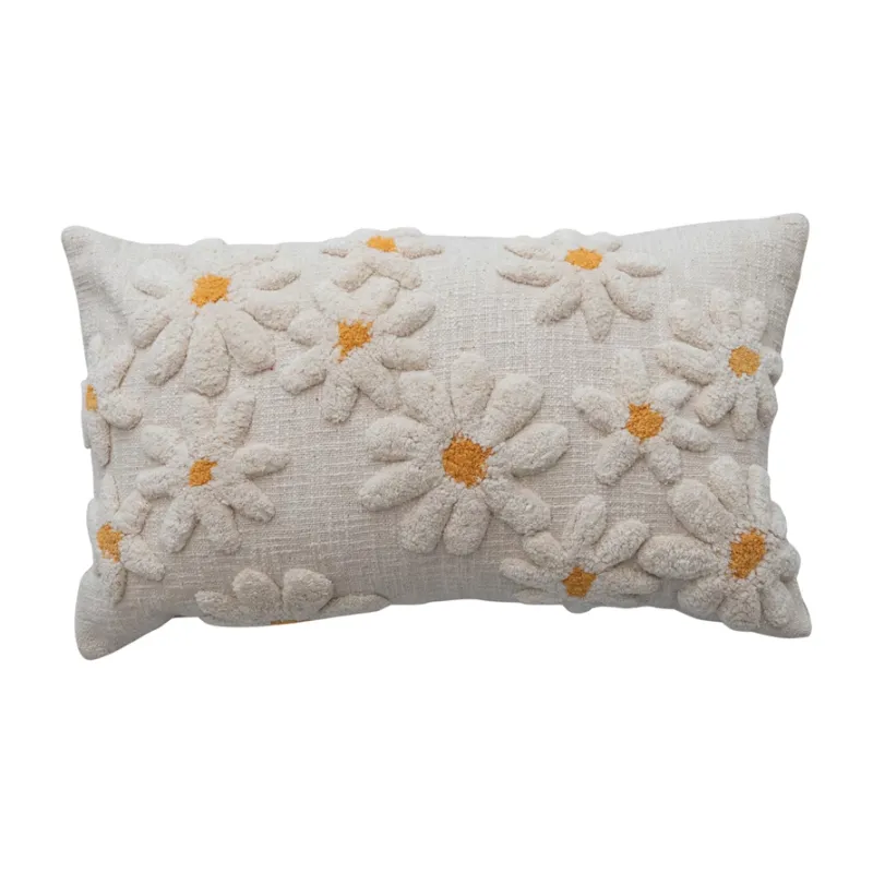DG0554 Tufted Flowers Lumbar Pillow