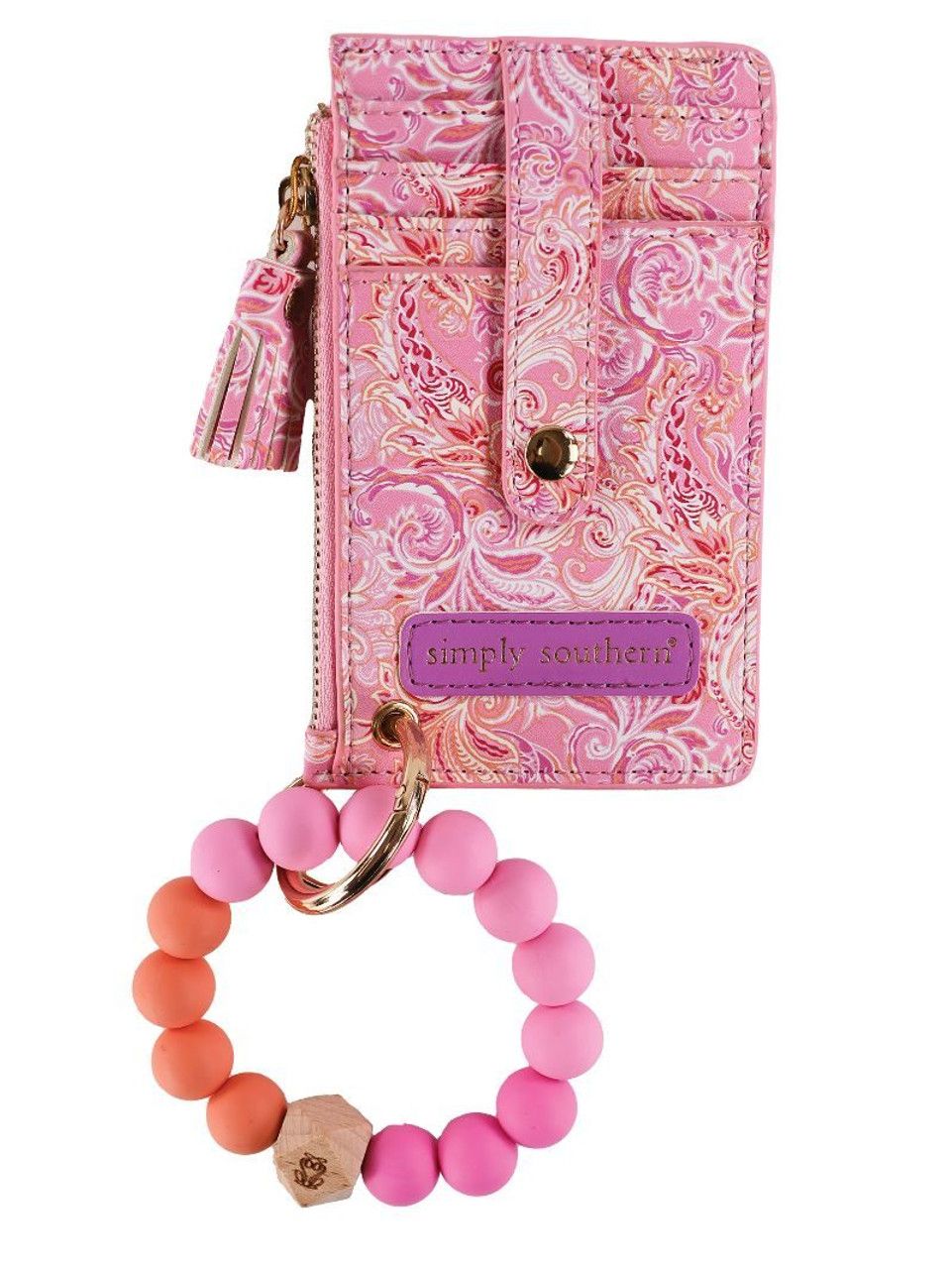 VG Beaded Bangle Wallet- Pink Paisley