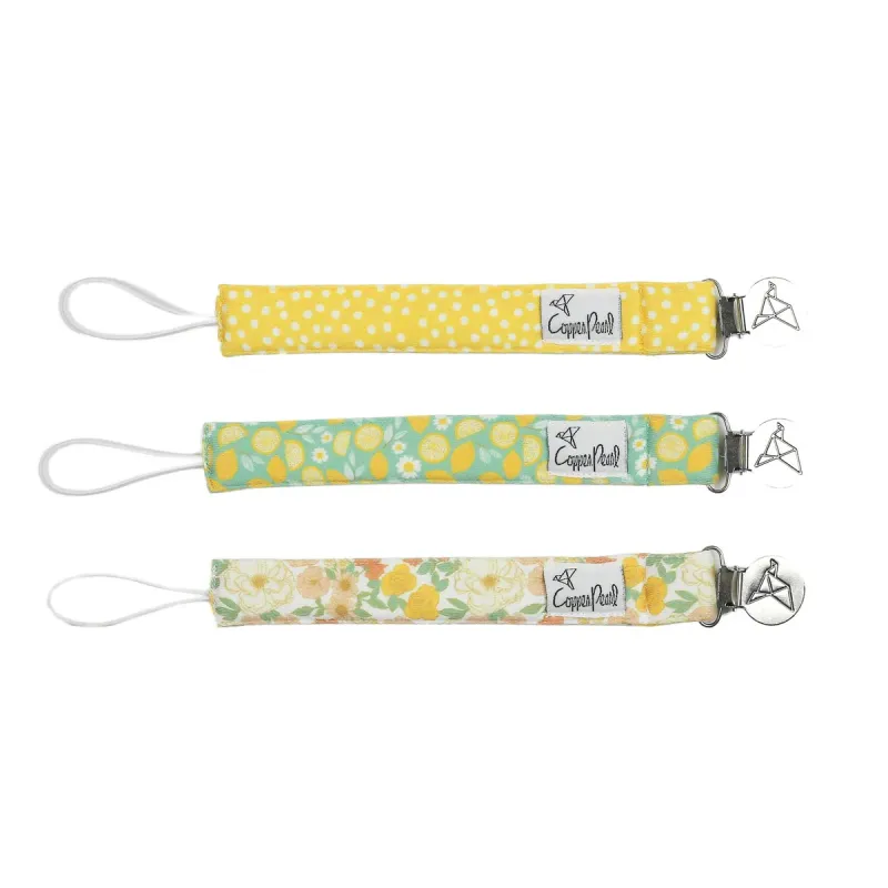 Lemon Binky Clip Set