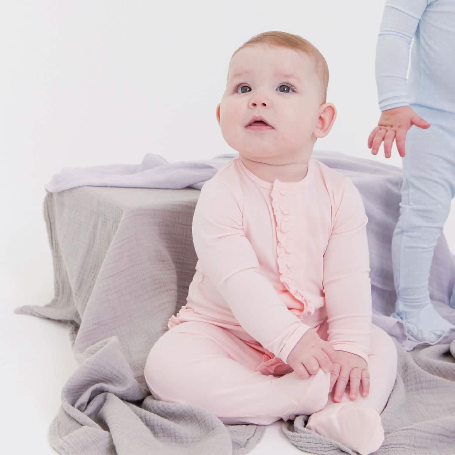 CH Pin Dot Pink Ruffle Footie