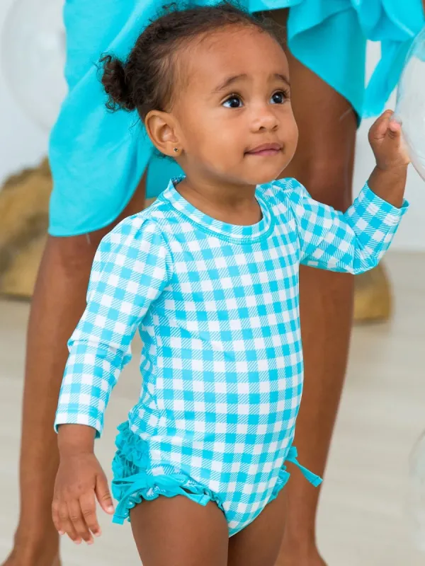 CS Long Sleeve One Piece-Bright Aqua