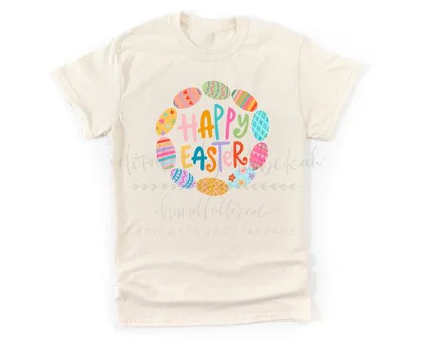 Kids Happy Easter Wreather Tee