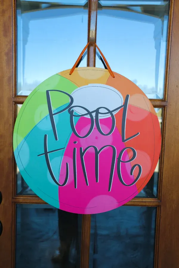 Pool Time Door Hanger
