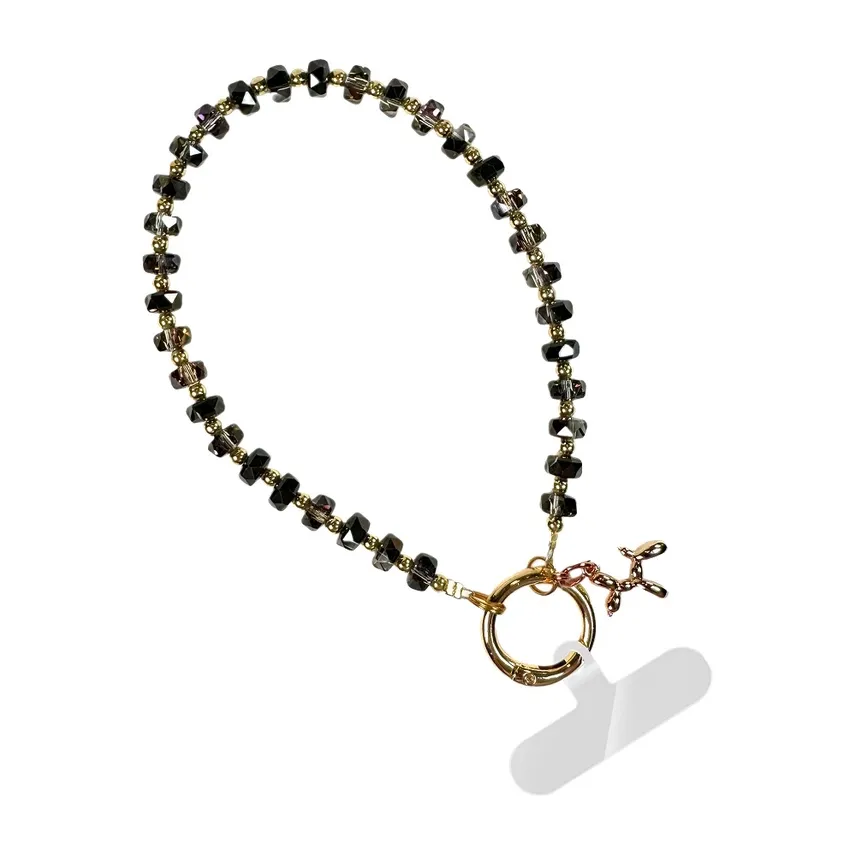 Clip &amp; Go Beaded Wristlet-Smokey Black