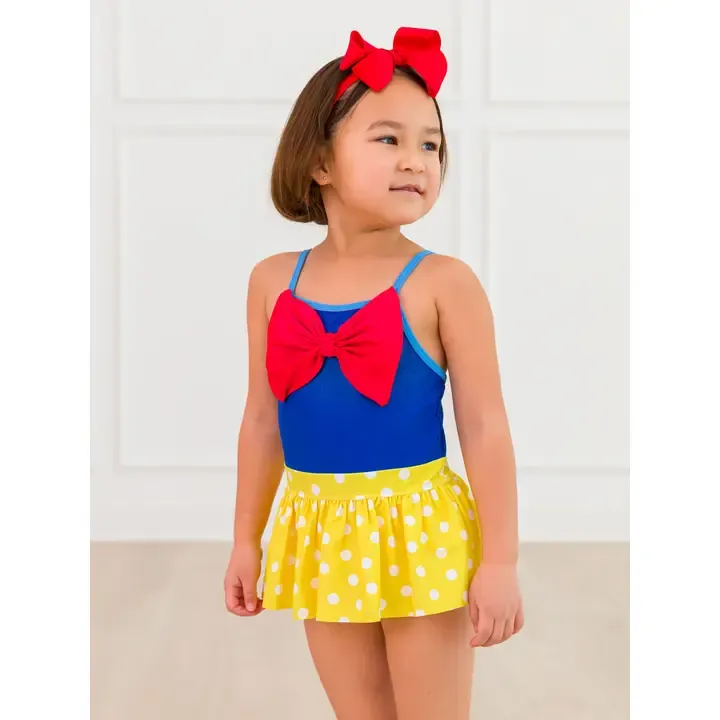 Girls Apple Princess Big Bow Swimsuit