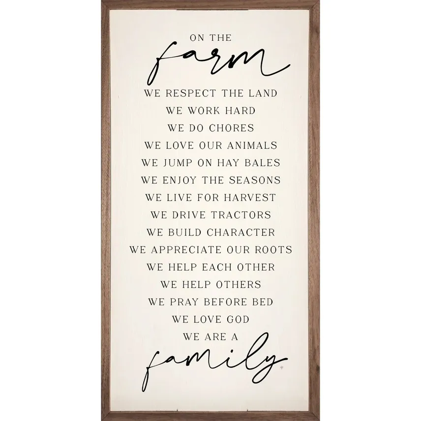 On The Farm We Are Family 8x16