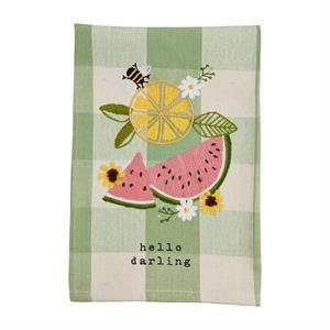 Hello Embroidered Towel