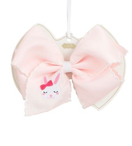 Easter Emb. Bow-Pink Bunny