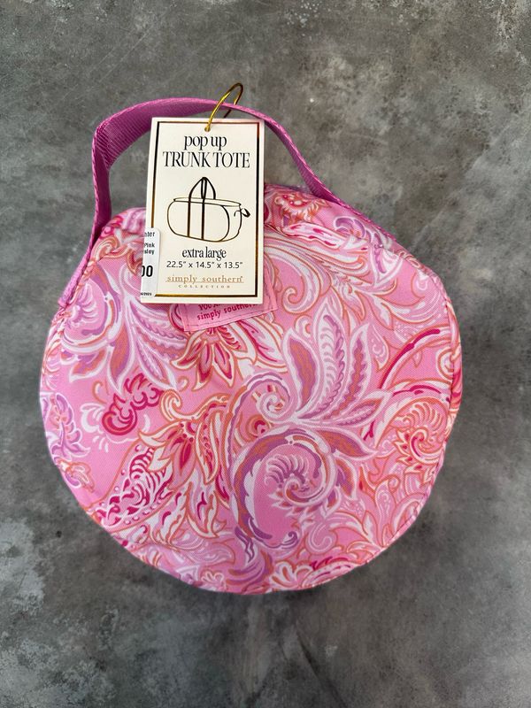 Pop Up Trunk Tote-Pink Paisley