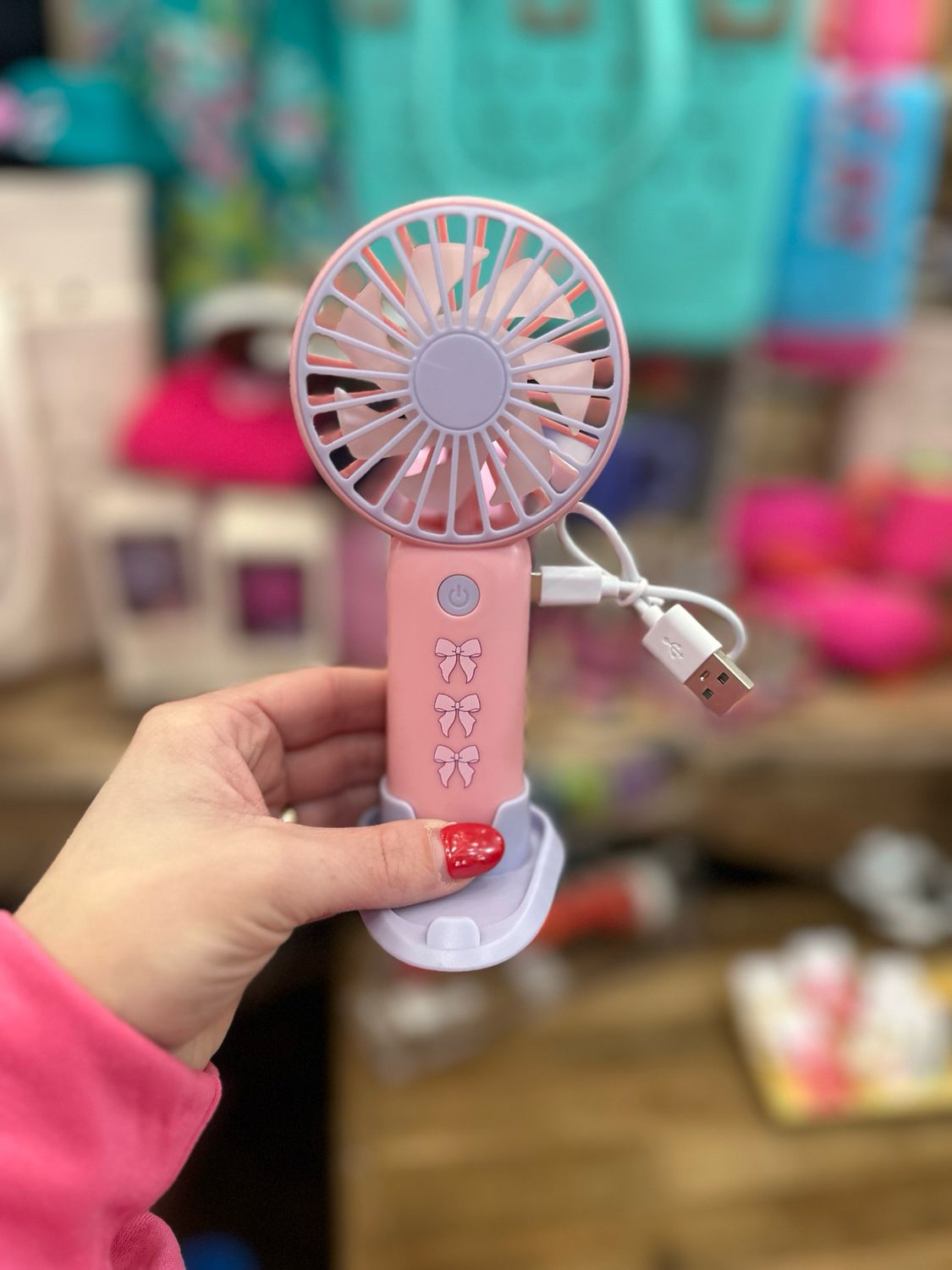 VG Hand Held Fan- Pink
