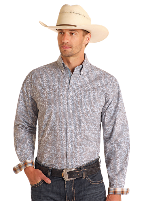 Mens Blue LS Button Down