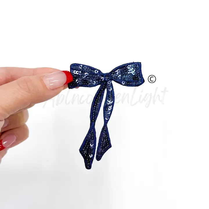 Navy Skinny Bow Patch