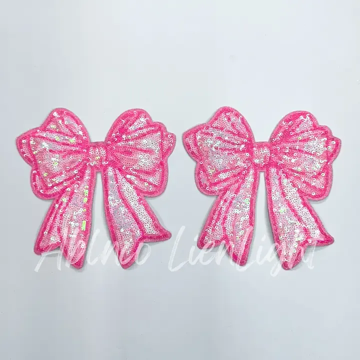Pink Glitter Bow Patch
