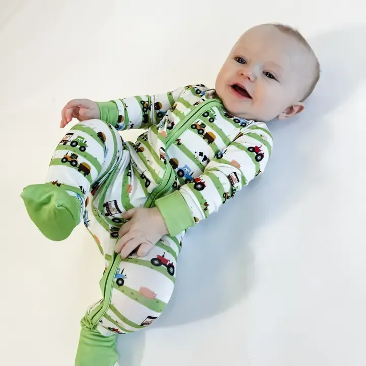 VG Farm Stripes LS Zip Pajamas